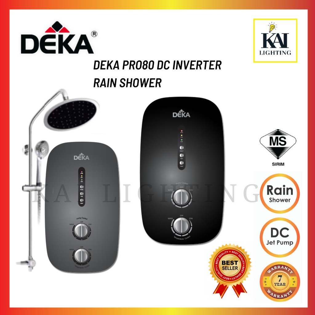 DEKA PRO80 Rainshower DC Pump Water Heater DC Silent Inverter Pump Water Heater