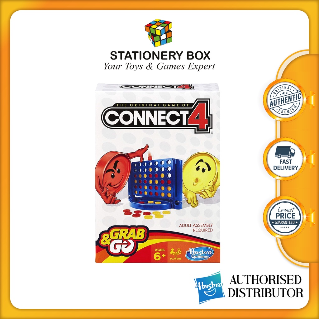 ORIGINAL Hasbro Connect 4 Grab & Go Game Portable Travel Size, Board