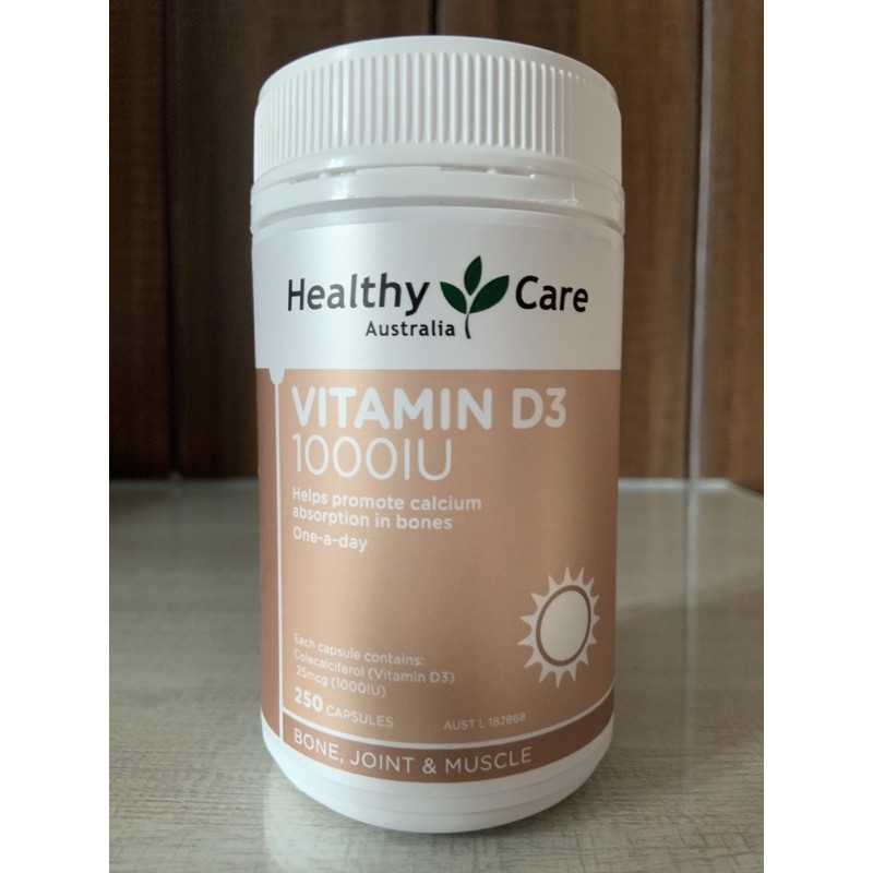 Healthy Care Vitamin D3 1000 IU, 250 capsules