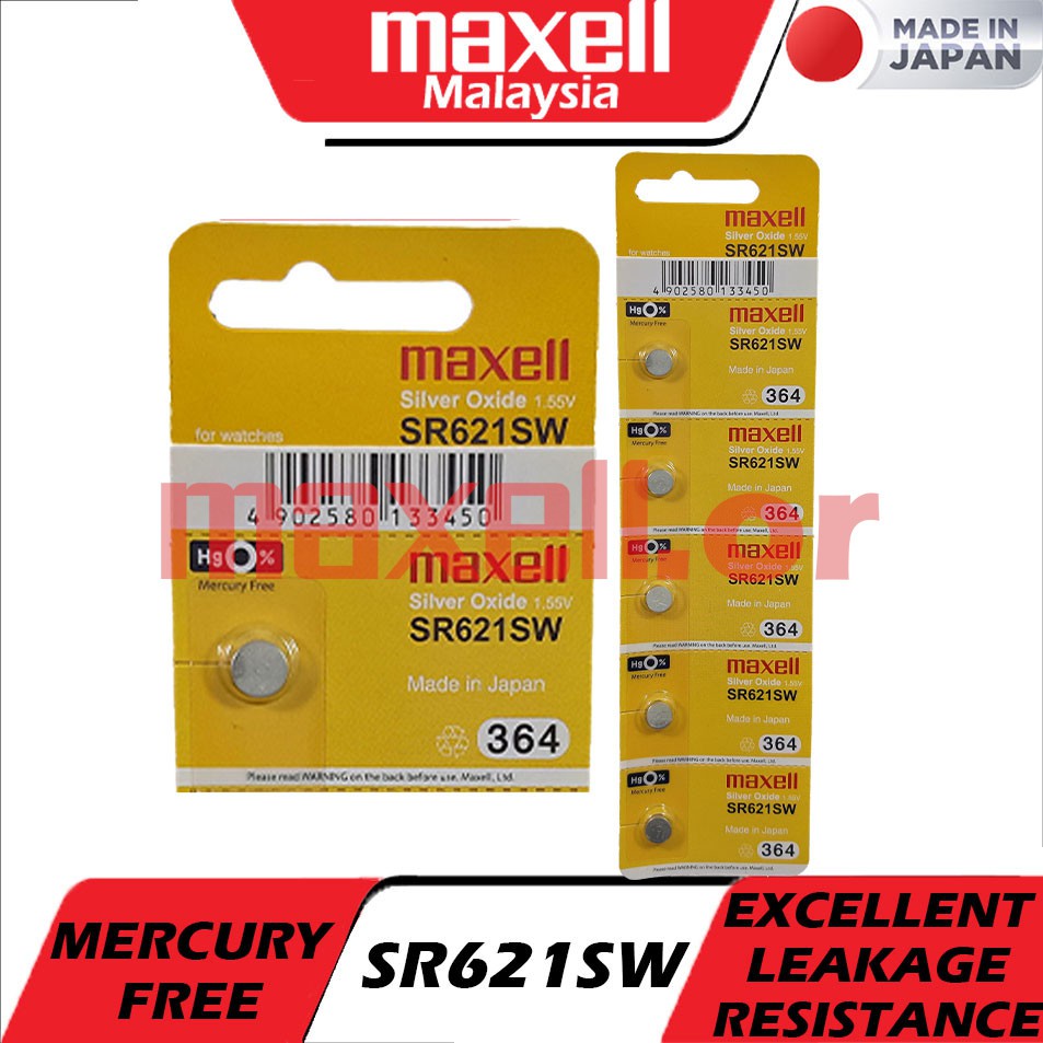 (Original) SR 621 SW Maxell Silver Oxide Battery ( 1pc / 5pcs ) Shopee Malaysia