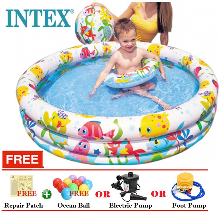 PROMOTION 59469 INTEX Inflatable Ring Swimming Pool Safe PVC Bath Basin KOLAM KANAK