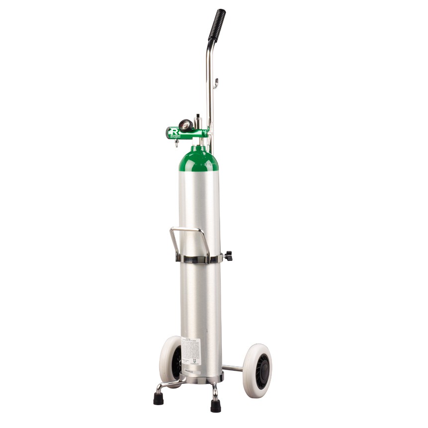 OXYGEN TANK 4.6L ALUMINIUM WITH TROLLEY AND REGULATOR 1 SET (WEST