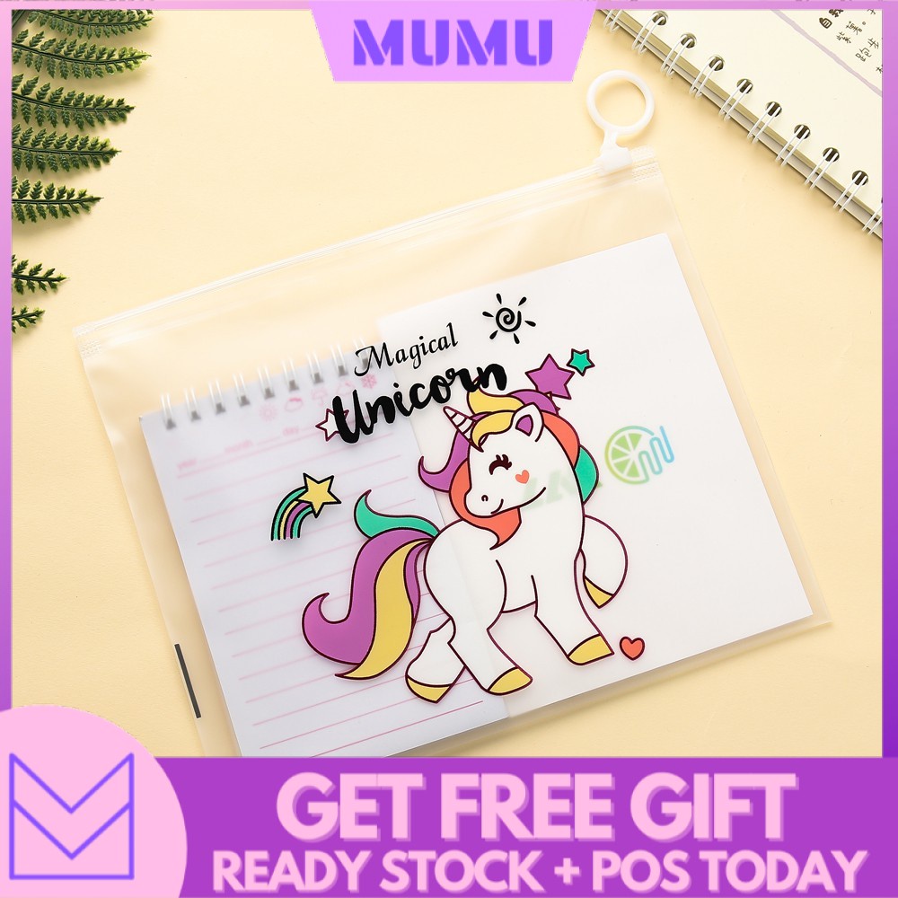 Unicorn Bag transparent pencil case Cute Stationery storage Bag unicorn