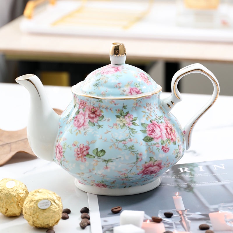 【READY ATOCK】Ceramic Tea set teapot ceramic coffee pot British black tea pot household heat resistant afternoon teapot single pot cold water pot Exquisite and beautiful European royal coffee pot teapot 400ml/900ml