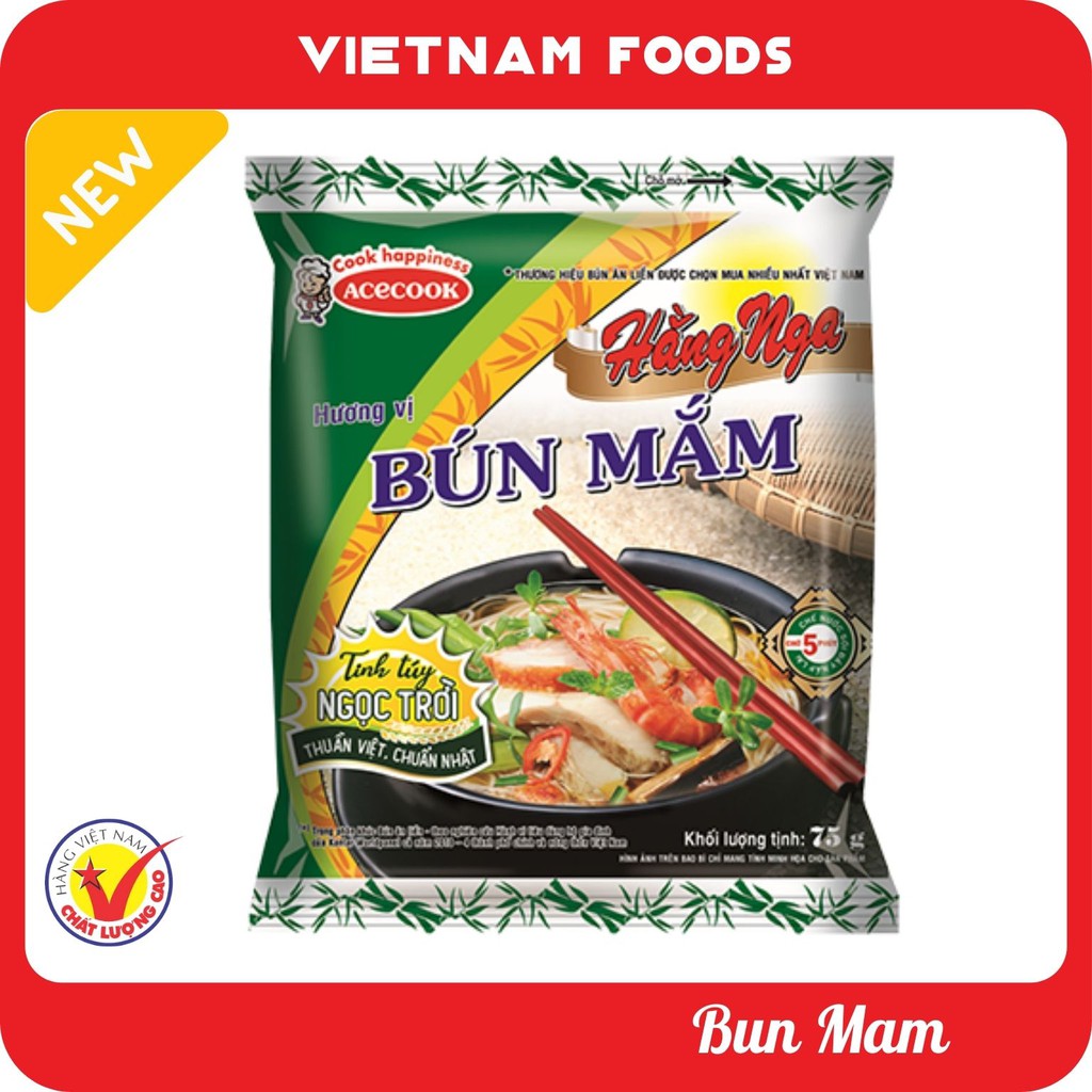 Hang Nga Noodles Mam 73g - Bihun Mam - 鱼露面 - Bun mam Hang Nga ACECOOK - VIETNAM FOODS