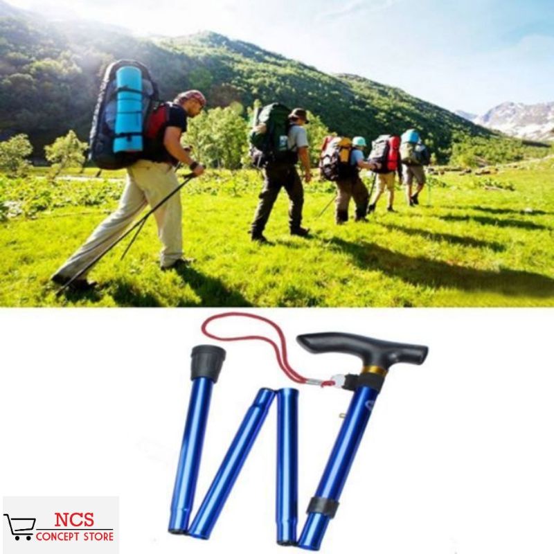 ❤️[Ready Stock]Folding Light Trekking Poles Hiking Pole Walking Stick Tongkat Hiking Climbing Stick