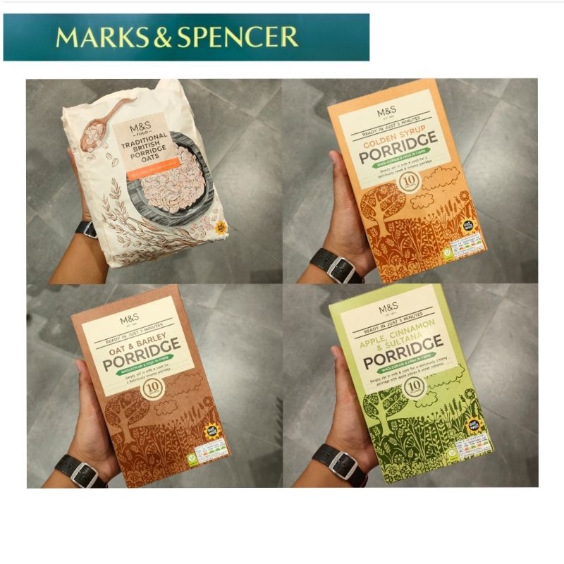 M&S Marks and Spencer British Oat Porridge - Traditional/Barley/Golden Syrup/Apple Cinnamon Sultana