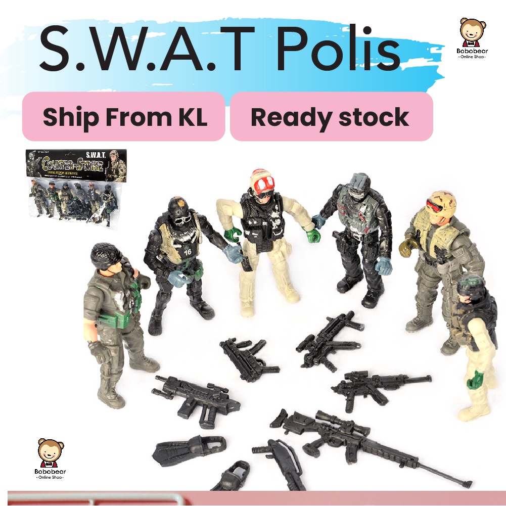 1 Set 6 Pcs Swat Soldier Figure Commando Army Toys Army Soldier Toys ...