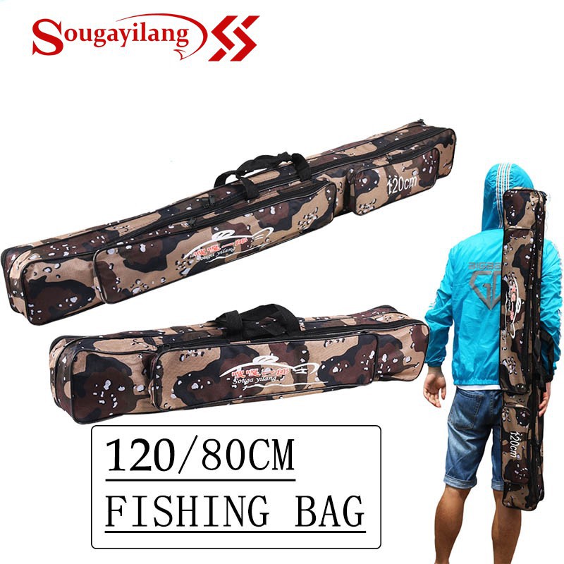Sougayilang Portable Fishing Rod Bag 80/120cm Large Capacity Multi