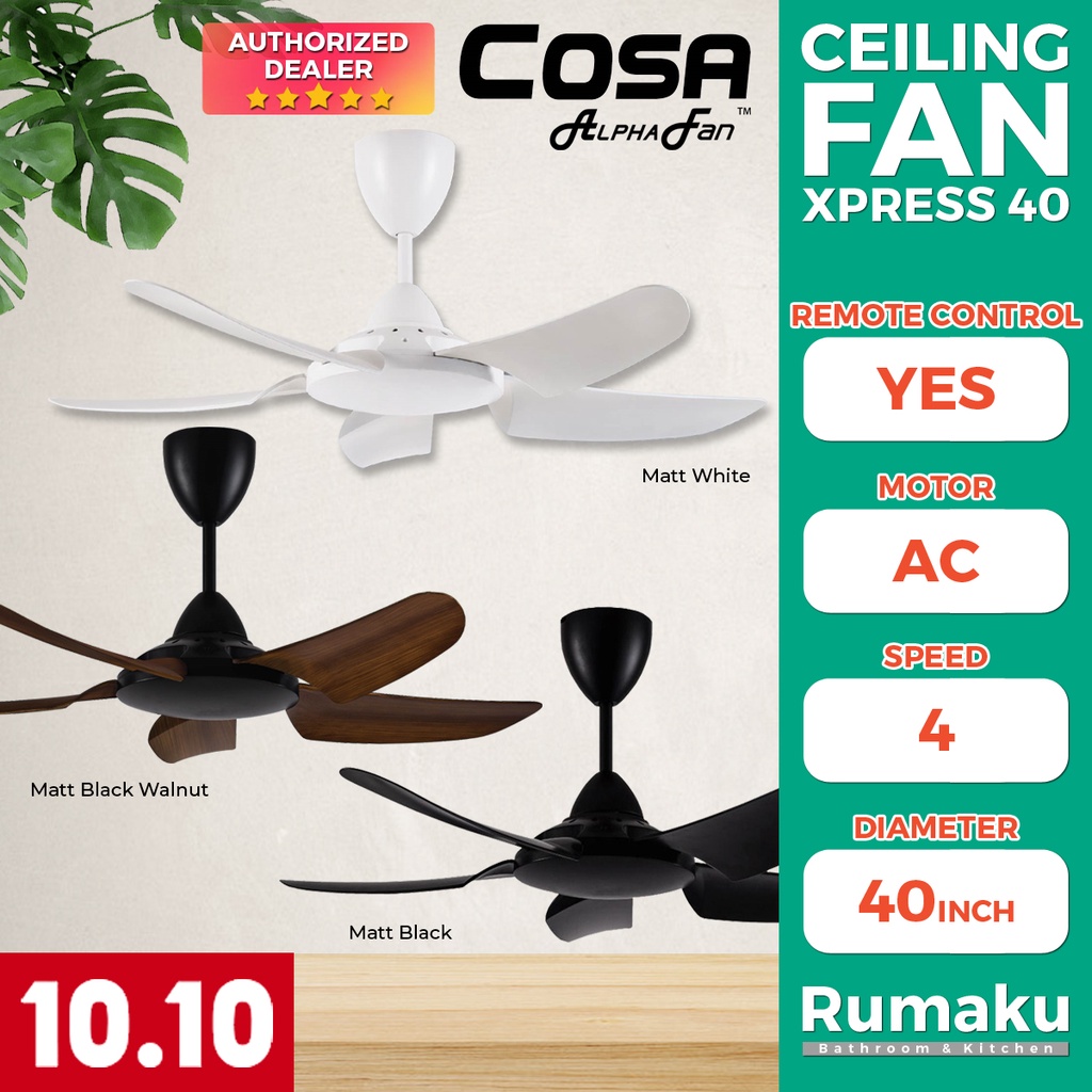 Alpha Cosa Xpress 5b 40 40 Designer Home Remote Ceiling Fan Mini Fan Cooling Fan Kipas Siling Home Appliances Shopee Malaysia