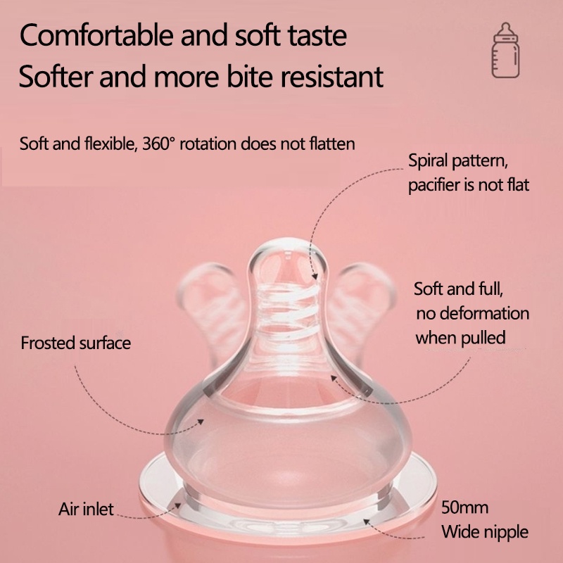 Purpose Durable New Design Milk Bottle Wide Neck Mouth Baby Feeding 300Ml Silicone Pacifier PP Material Handle Susu T... - Image 3