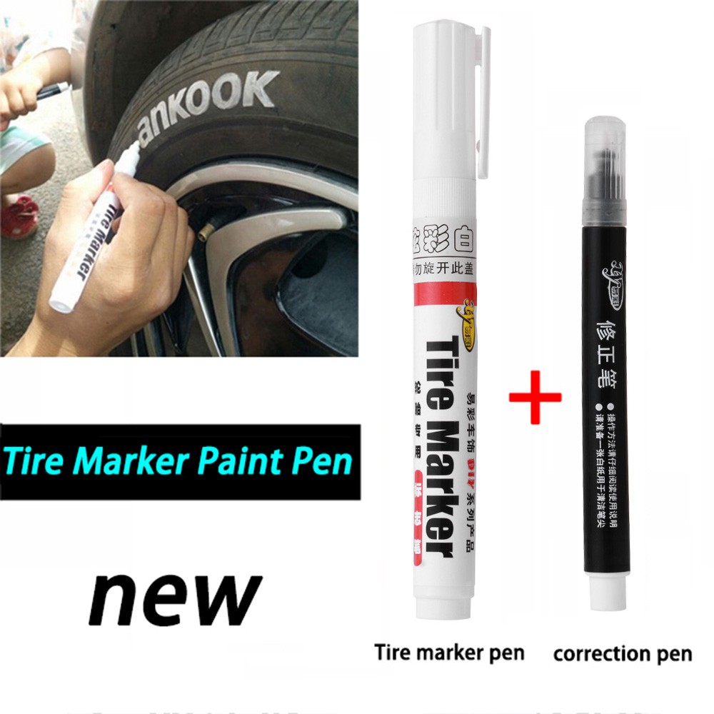 5x Dunlop White Tyre Pen Permanent Tire Paint Marker for Car Bicycle Wheels & Most Other Surfaces Bike 