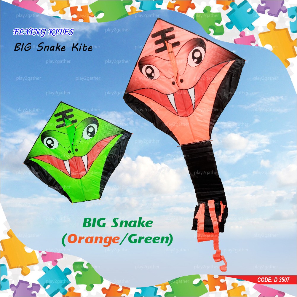 LAYANG_KITE BIG Snake KITE LONG TAILS D3507 Flying Kite Outdoor Games