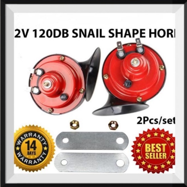 2pcs TYPE R Racing 12V Red Air Horn Snail Set Loud Dual Twin Tone hon kereta moto motor motorcycle van lori 12v