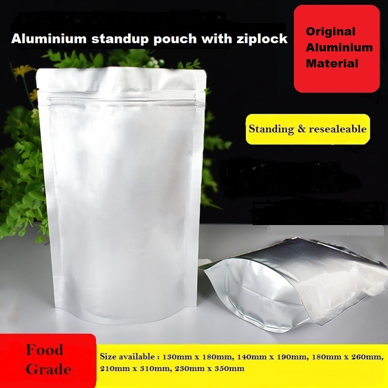 Aluminium standup pouch with ziplock (50pcs) | Shopee Malaysia