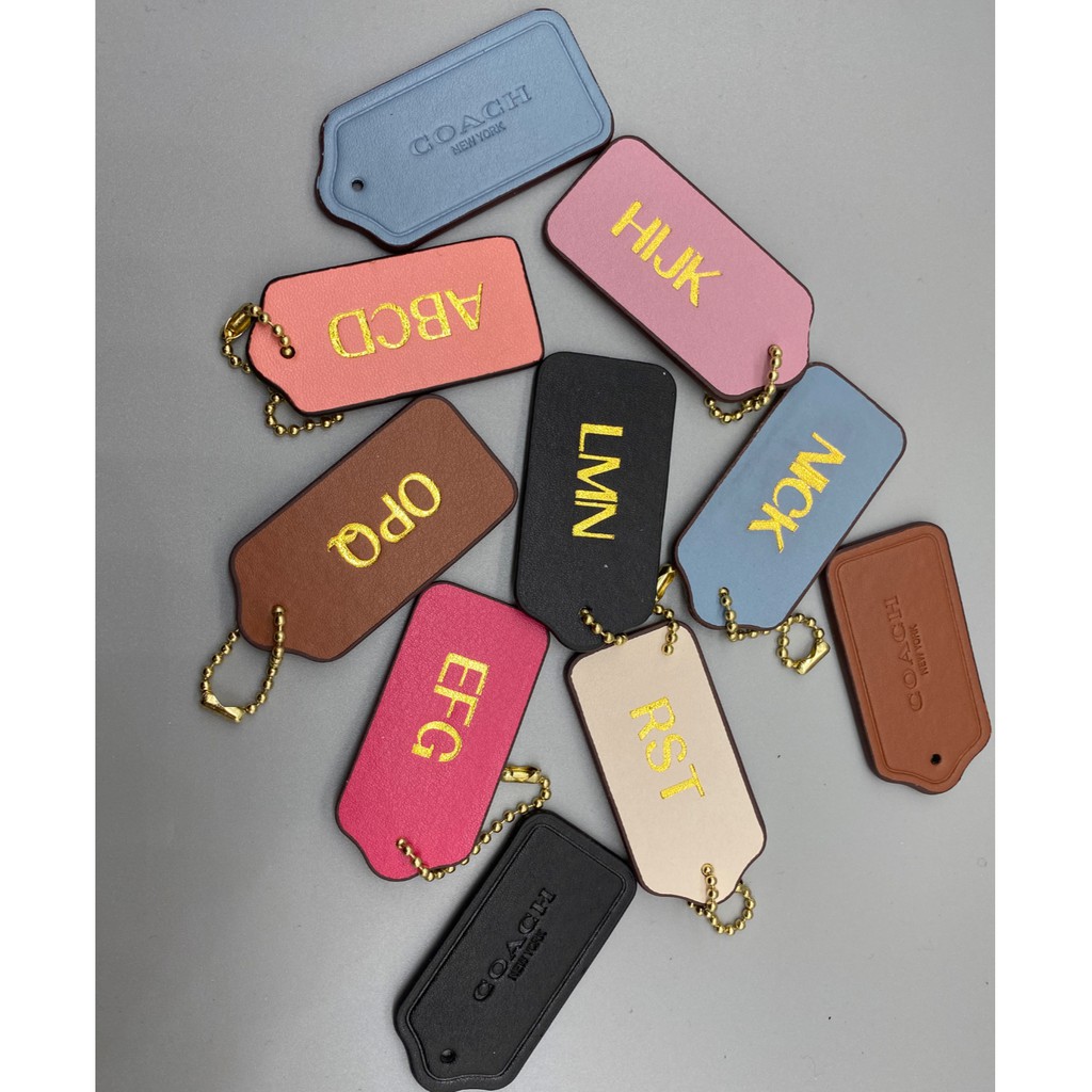 ORIGINAL COACH NAME TAG engraving tag leather tag | Shopee Malaysia