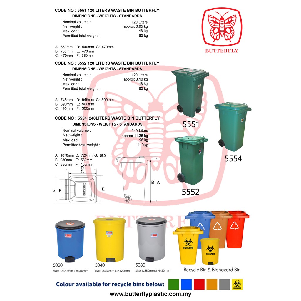 240 Liter Plastic Dustbin 240l Recycle Bin Waste Bin Shopee Malaysia