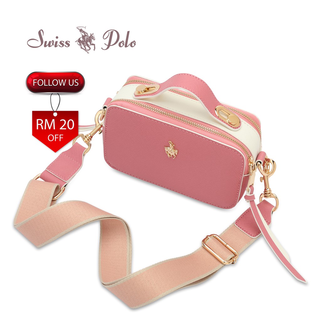 SWISS POLO Ladies Sling Bag HEX 91828 Dark Pink Shopee Malaysia