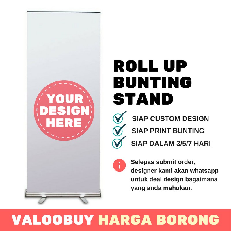 Roll Up Bunting Stand + Bunting Printing | Shopee Malaysia