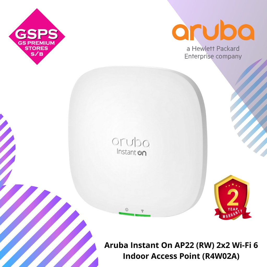 Aruba Instant On AP22 (RW) 2x2 Wi-Fi 6 Indoor Access Point (R4W02A ...