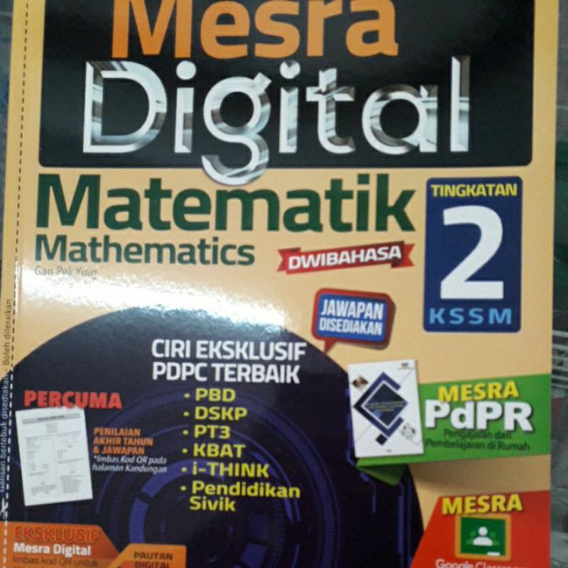 Ready Stock Buku Mesra Digital Kssm Matematik Tingkatan 2 Mesra Pdpr Shopee Malaysia