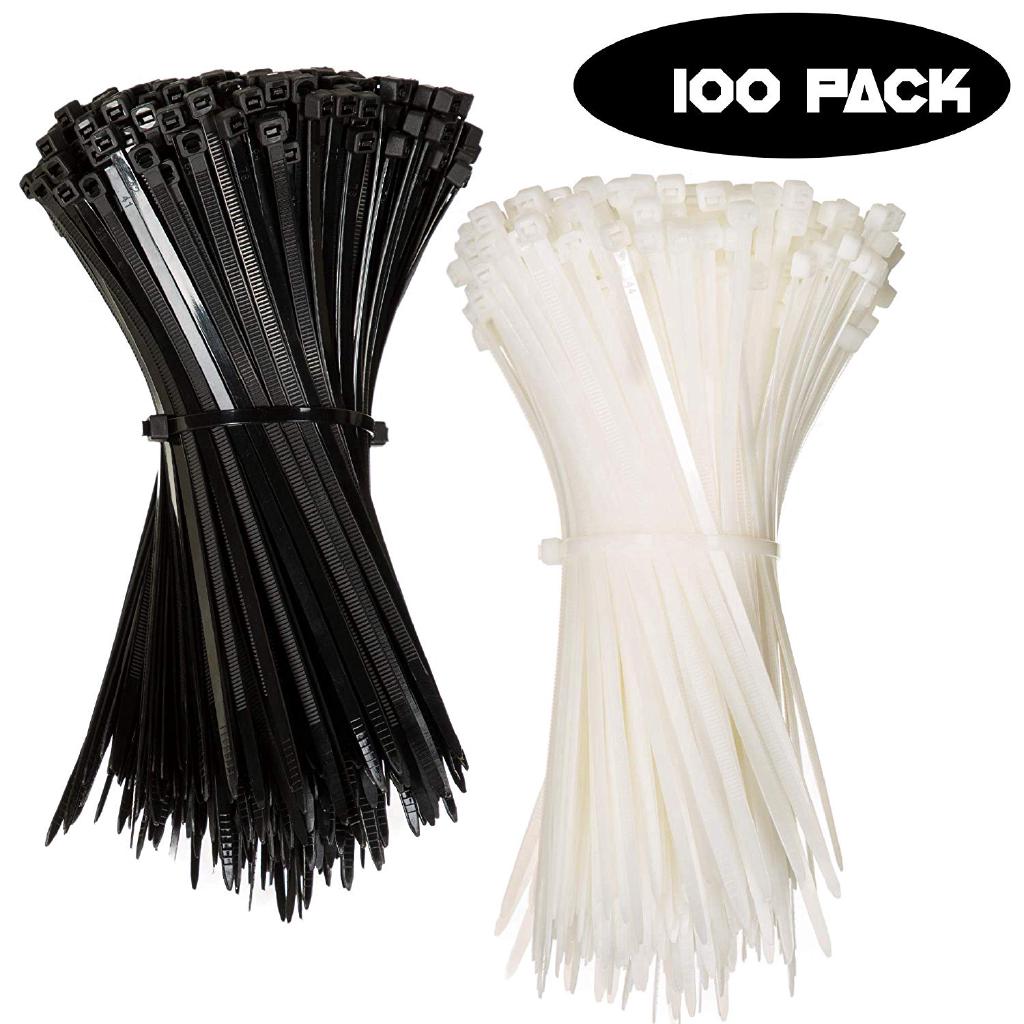 Nylon Zip Ties ( PACK OF 100)  Cable Ties  Strength Tie Wraps  for Tying Cables, Wires, Organization