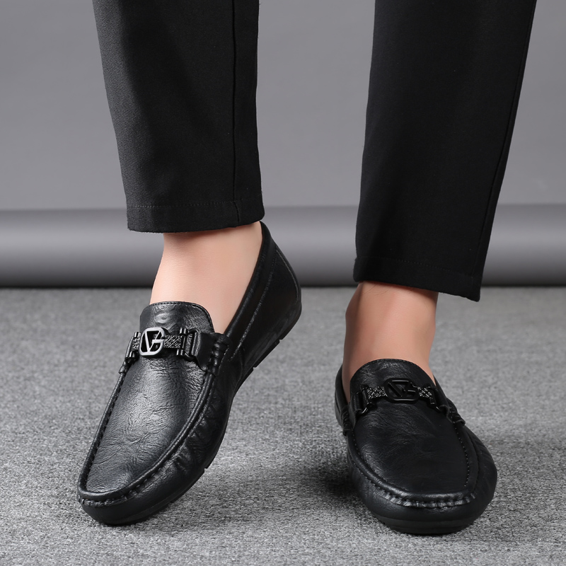 Kasut Hitam Casual Slip Ons Loafers Kasut Kulit Pejabat Lelaki Formal ...