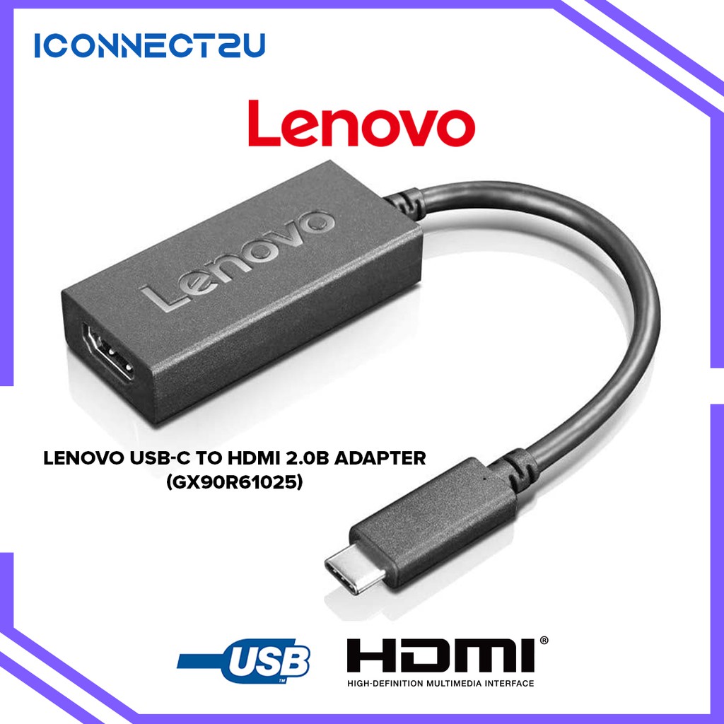 Lenovo usb c to hdmi 2 0b adapter gx90r61025 shopee malaysia