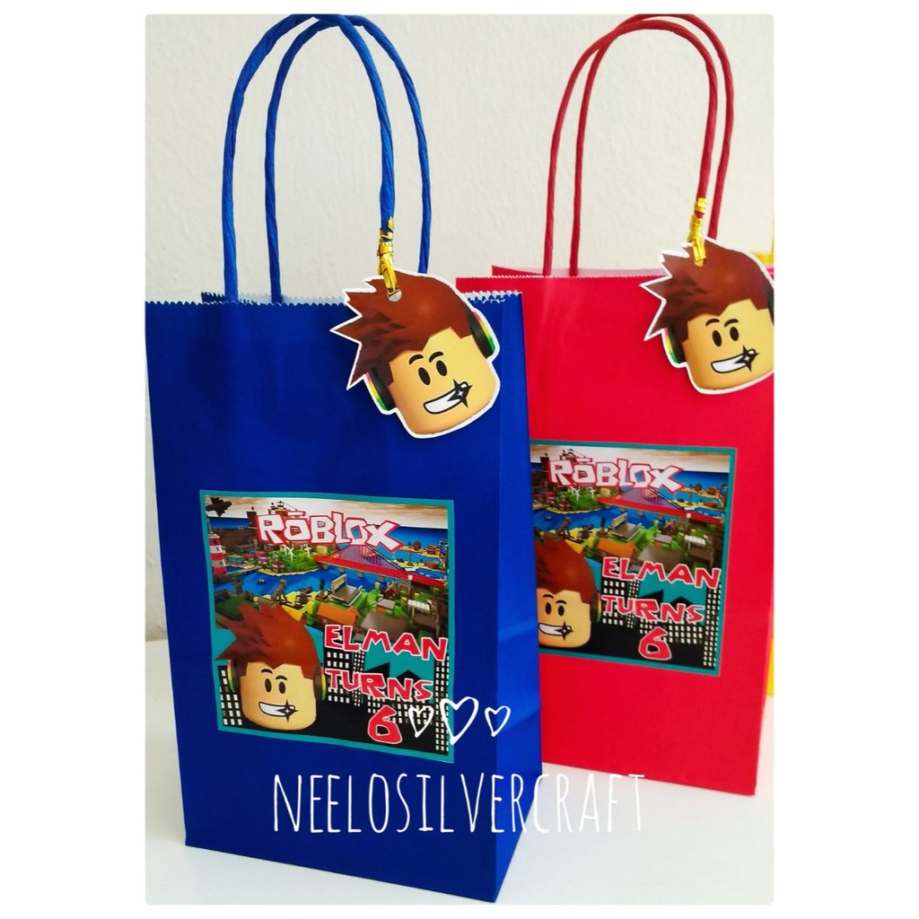 Roblox Theme Paperbag With Tag X 10 Pcs Shopee Malaysia - roblox paper bag