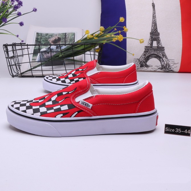 red flame vans slip on