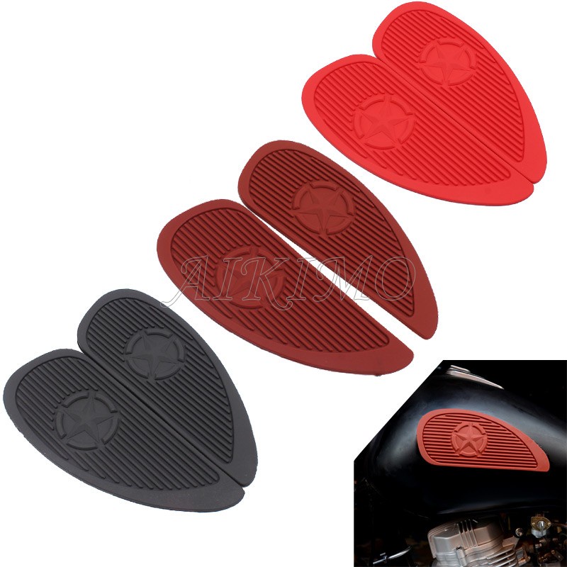 Universal Retro Motorcycle Cafe Racer Gas Fuel tank Rubber Stickers Pad