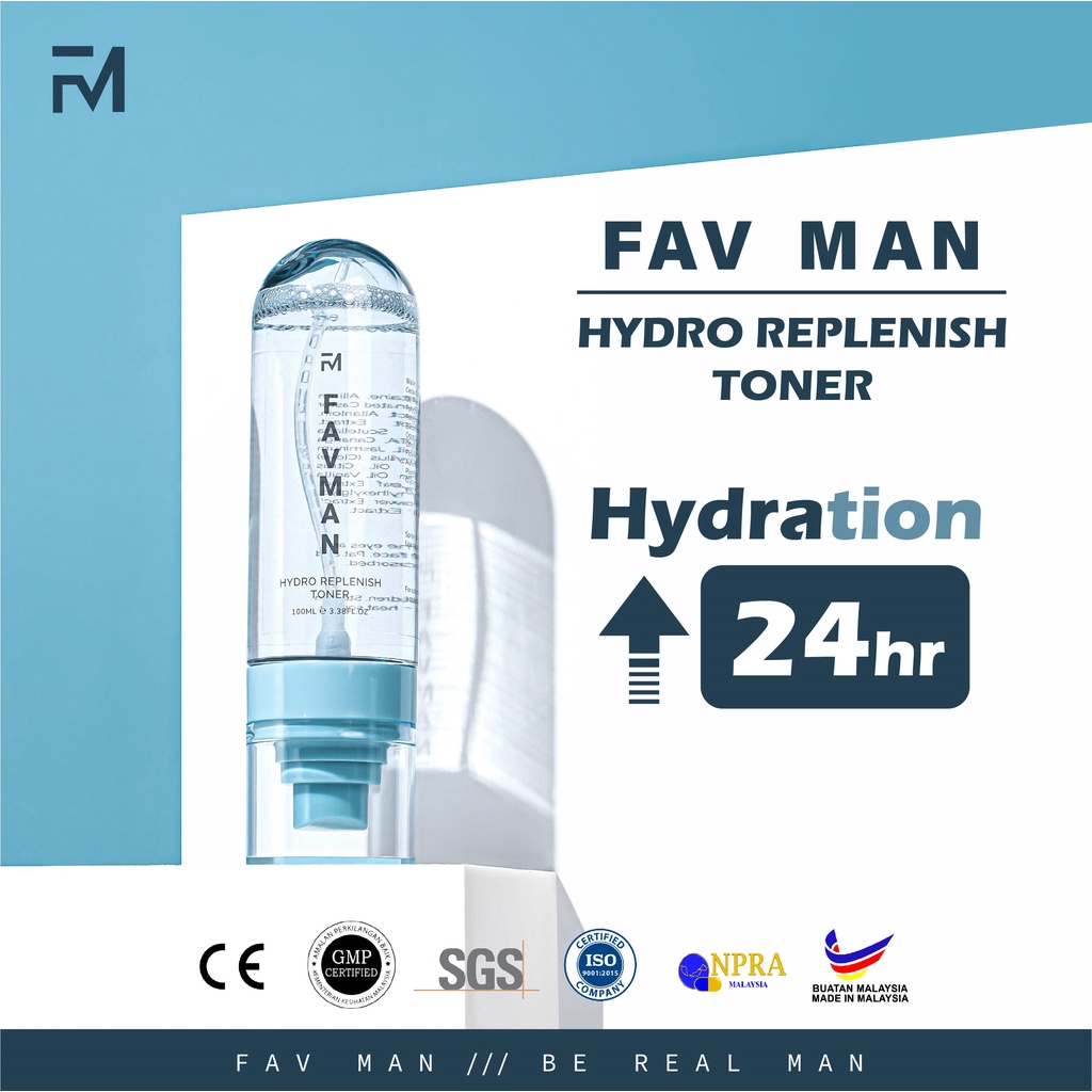 Man Replenish Hydro Toner Refreshing All Day Natural Plants Formula for Asians Man by FAV MAN