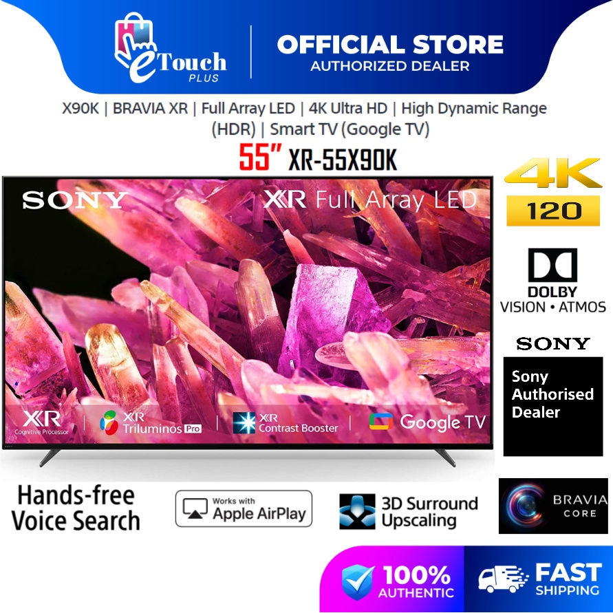 Sony 55 Inch X90K Full Array Google LED 4K UHD HDR Android Smart TV ...