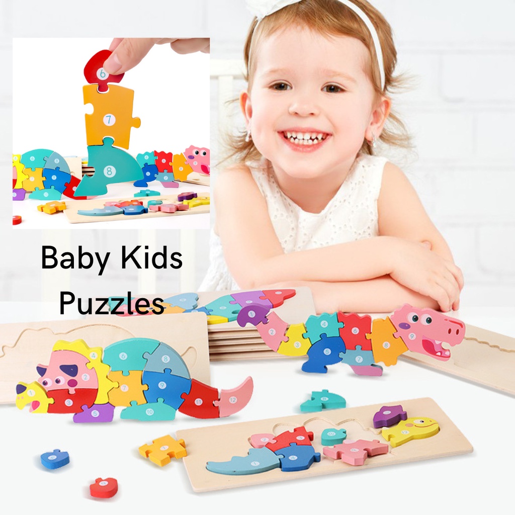 Wooden Jigsaw Puzzles for Kids Cartoon Animal Character Wood Puzzle