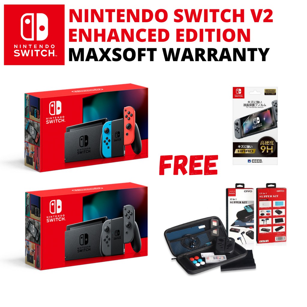 Nintendo Switch V2 Neon/Grey Enhanced Edition (MAXSOFT 1 ...