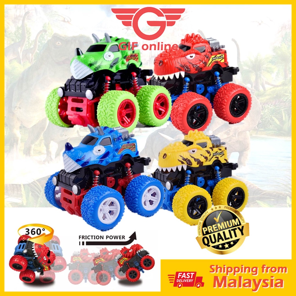 🔥Ready Stock🔥4 Wheels Dinosaur Monster Trucks Kids Toys Kereta Mainan ...