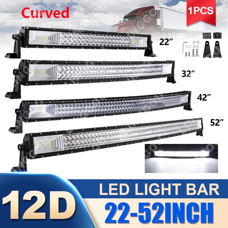 9D Dual-Row Curved LED Light Bar - 22\" To 52\" Sizes, Spot/Flood Combo For Off-Road Trucks
