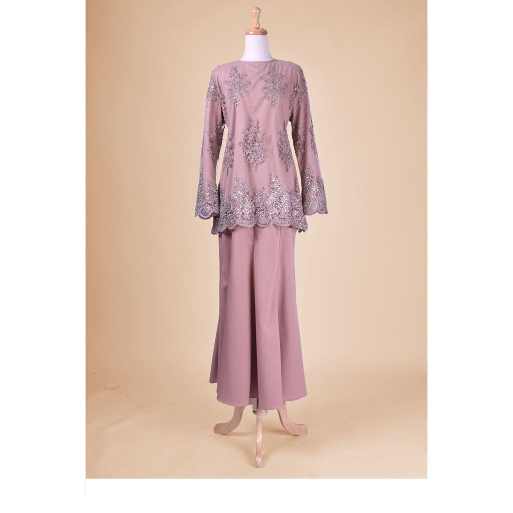  Baju  Kurung  Moden Mini Raya 8033 XS  XL Light Brown 