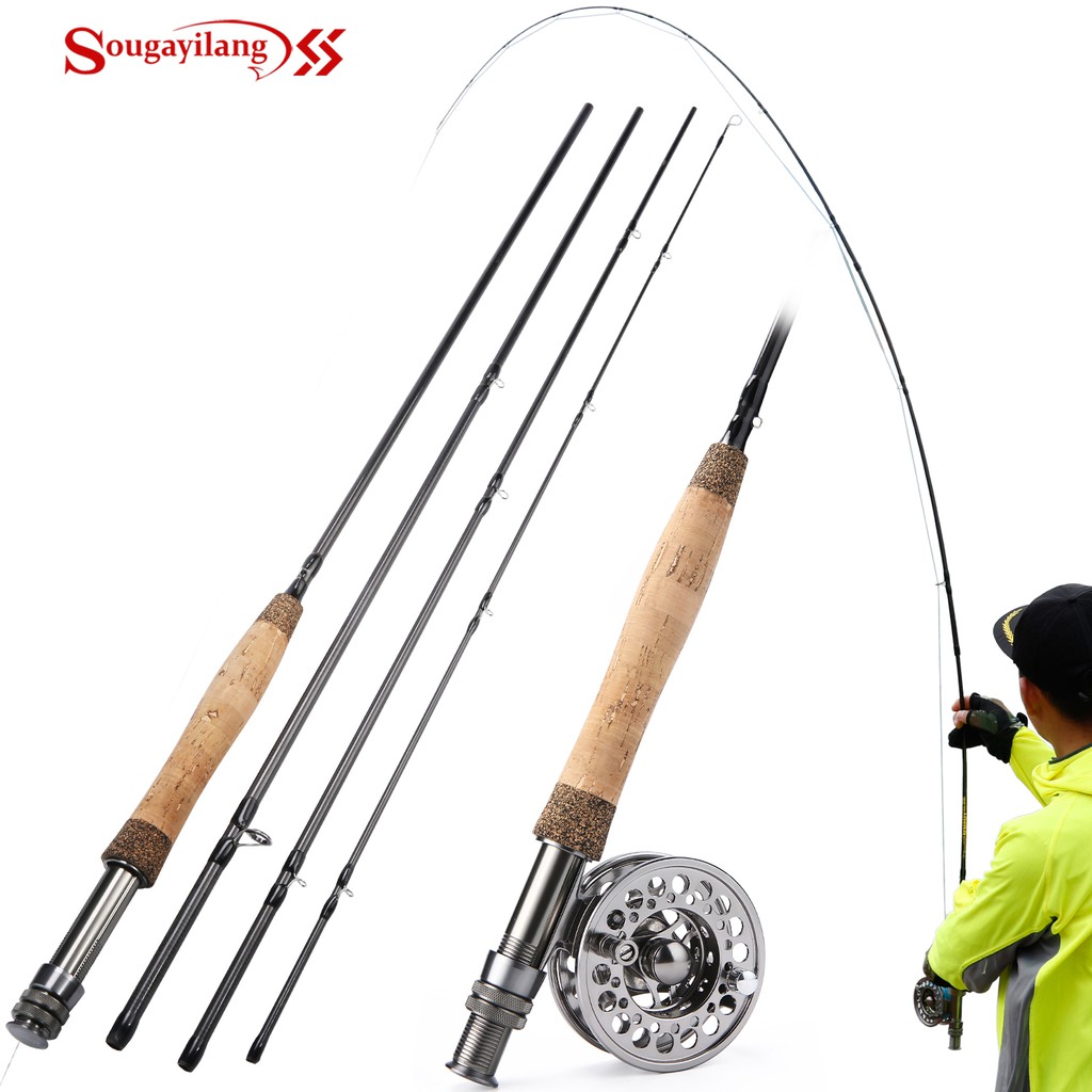 Sougayilang Fly Fishing Rod 4-Piece 9-Feet Lightweight Ultra Portable ...