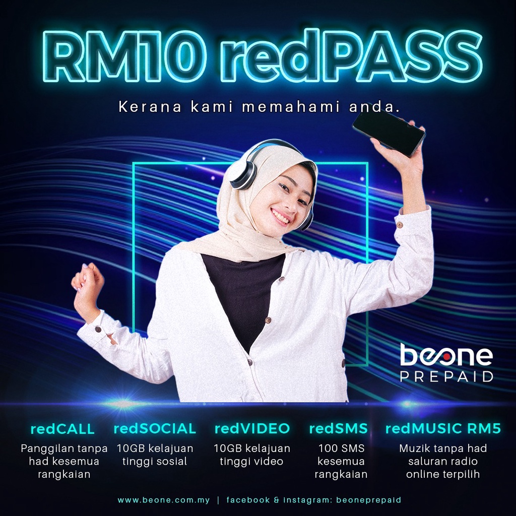 Prepaid Beone redVIDEO RM10 a month | Shopee Malaysia