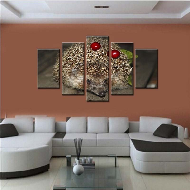 Interior Accessories 3d Canvas Painting Modular Canvas Hd Prints Poster For Living Room Wall Art 5 Piece Pet Dogs In Flowers Paintings Home Decor Animal Pictures Itrainkids Com