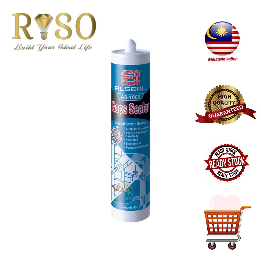 Alseal AS1000 White Gaps Sealer Acrylic White (450g) Shopee Malaysia