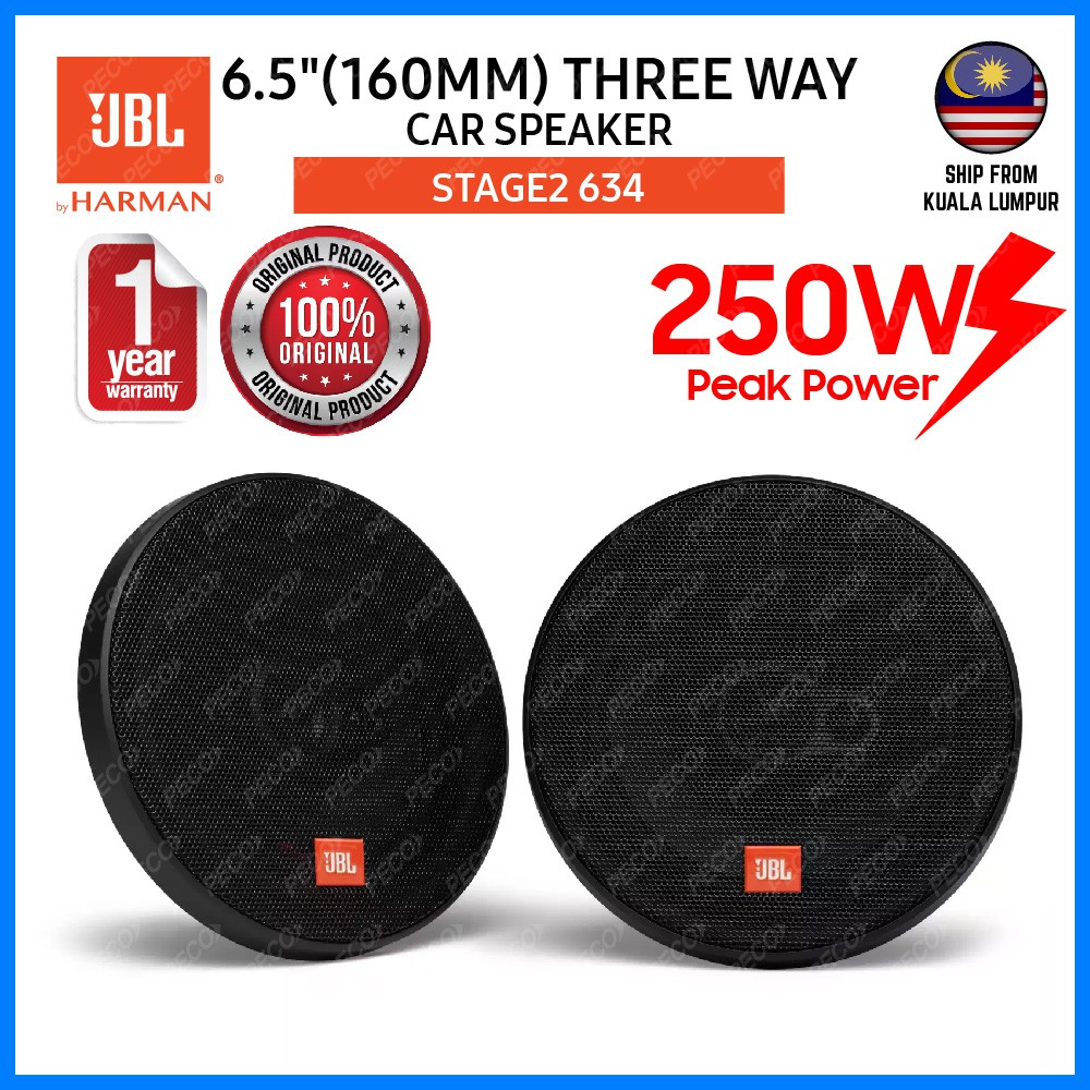 JBL 61/2"(160mm) JBL Stage 634 Three Way Car Speaker 100 Original JBL