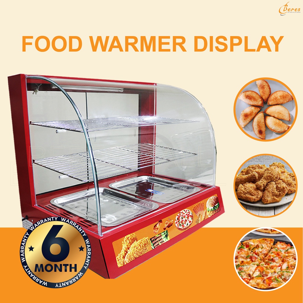 Food Warmer Display Pemanas Makanan Warmer Showcase Commercial Food Warmer Display Stainless Steel Food Warmer Display