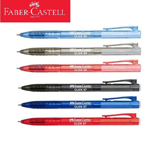 Faber Castell Click X Ball Pen Click X5 0.5mm 1425 / Click X7 0.7mm ...