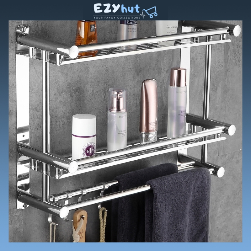 304 Stainless Steel Bathroom Rack Shampoo Accessories Storage Organizer
