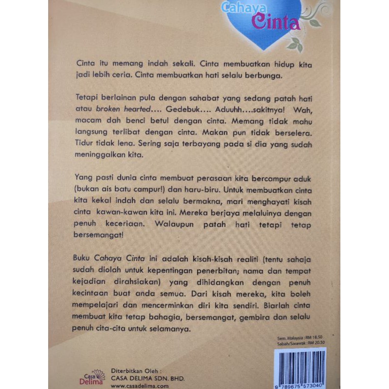 Buy Cahaya Cinta Oleh Ari Wulandari 49 Kisah Realiti Remaja Seetracker Malaysia