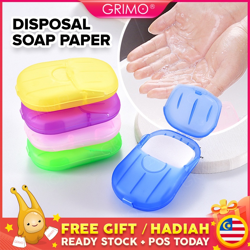 READY STOCKGRIMO Disposable Soap Paper Travel Disposable Mini Paper Anti Virus Hand Wash Portable Sabun Tangan hl11647