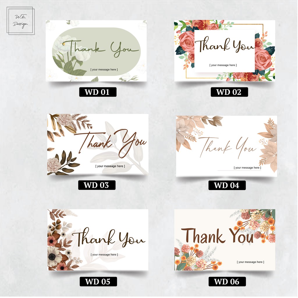 Thank You Card / Kad Terima Kasih - 50pcs per set ( FREE CUSTOMiZE ...