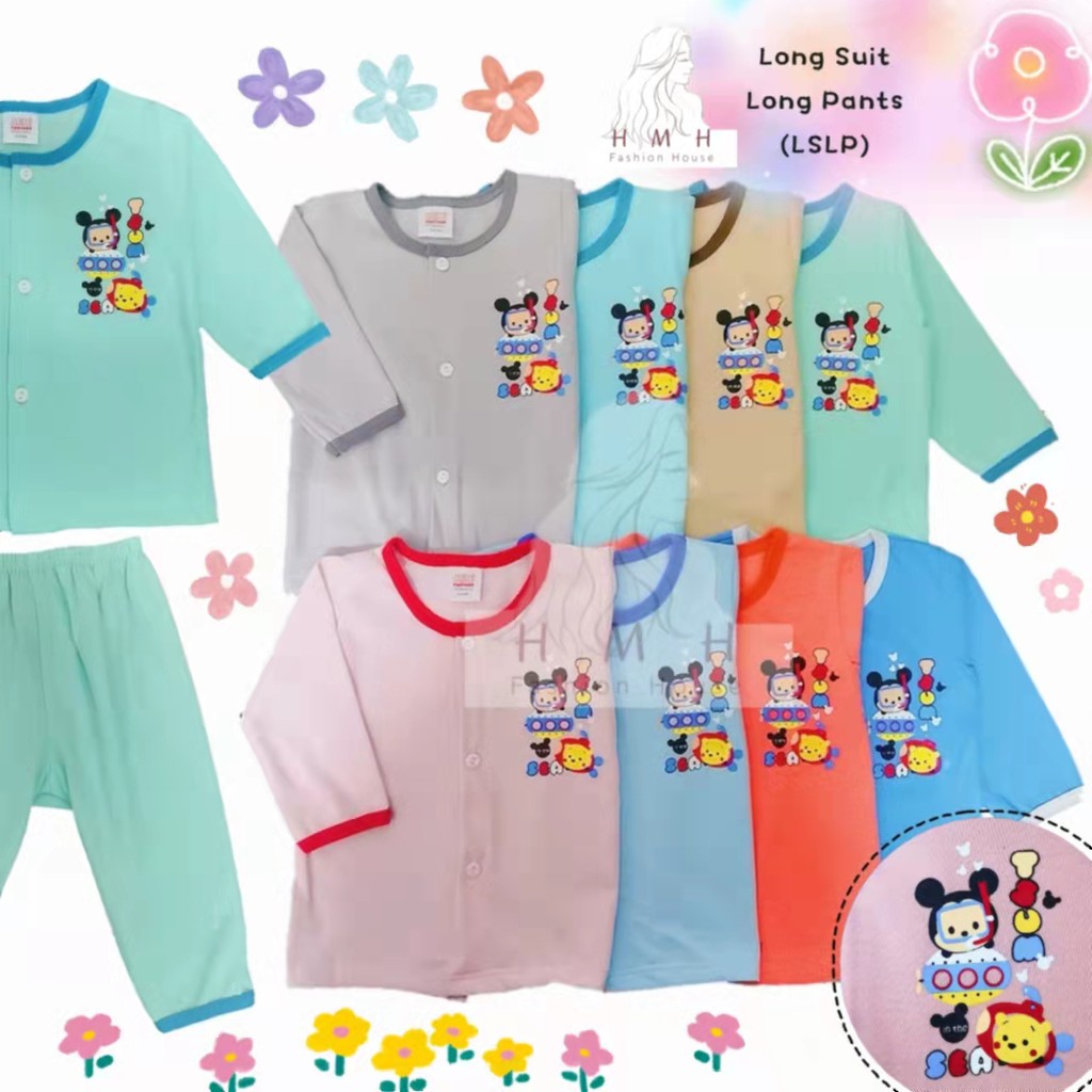 Tsum Tsum Baju Bayi Nightwear Pyjamas Newborn Baby Girl Boy Long Suit